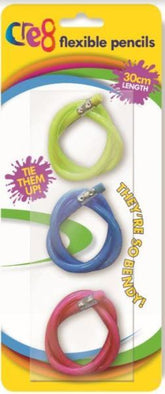 3PK ASSORTED FLEXIBLE PENCILS